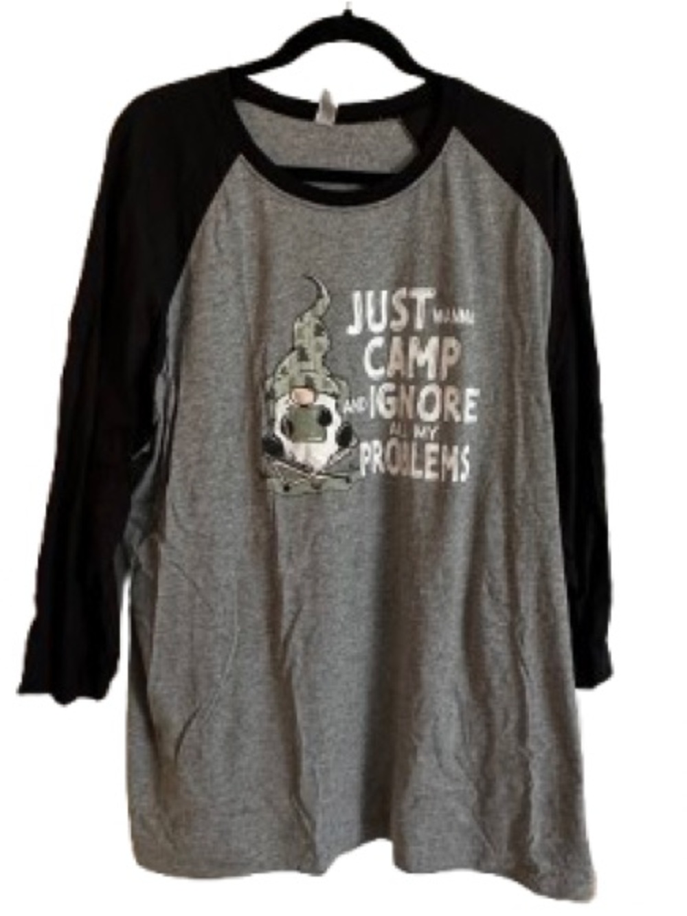 Jerzees Grey and Black Raglan Camp Soccer Graphic Tee - Picture 1 of 5